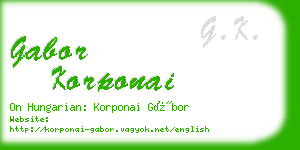 gabor korponai business card